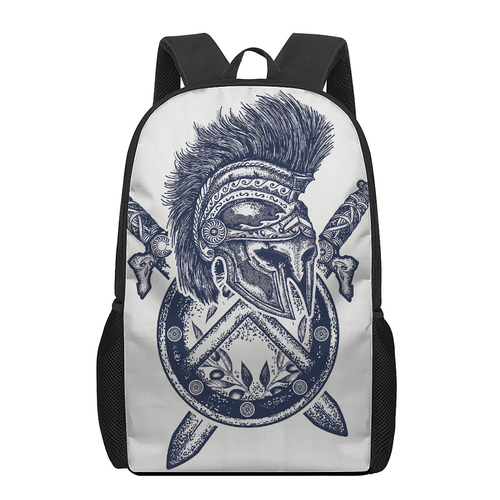 Ancient Spartan Print 17 Inch Backpack
