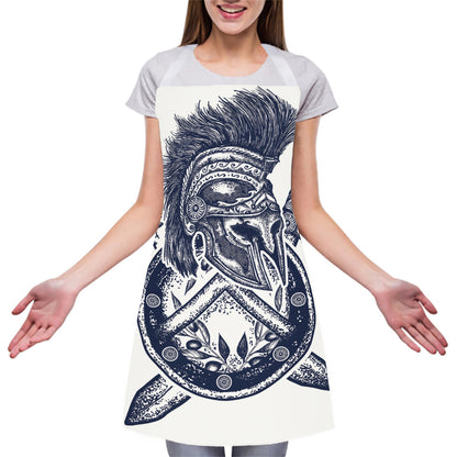 Ancient Spartan Print Adjustable Apron