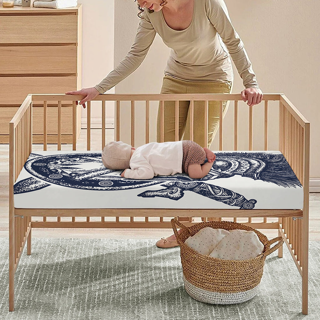 Ancient Spartan Print Baby Crib Sheet