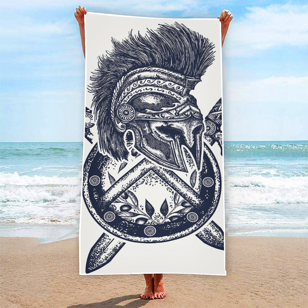 Ancient Spartan Print Beach Towel