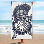 Ancient Spartan Print Beach Towel