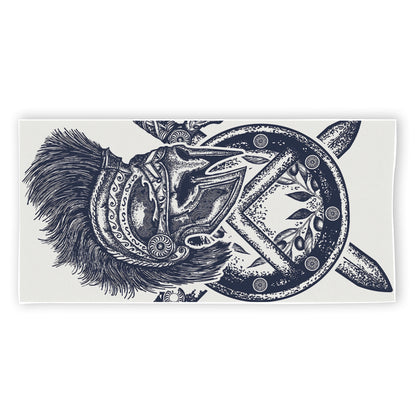 Ancient Spartan Print Beach Towel