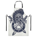 Ancient Spartan Print Bib Apron With Pocket