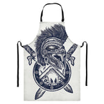 Ancient Spartan Print Bib Apron With Pocket