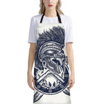 Ancient Spartan Print Bib Apron With Pocket