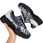 Ancient Spartan Print Black Chunky Shoes