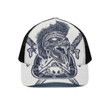 Ancient Spartan Print Black Mesh Trucker Cap