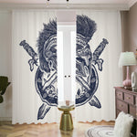 Ancient Spartan Print Blackout Pencil Pleat Curtains