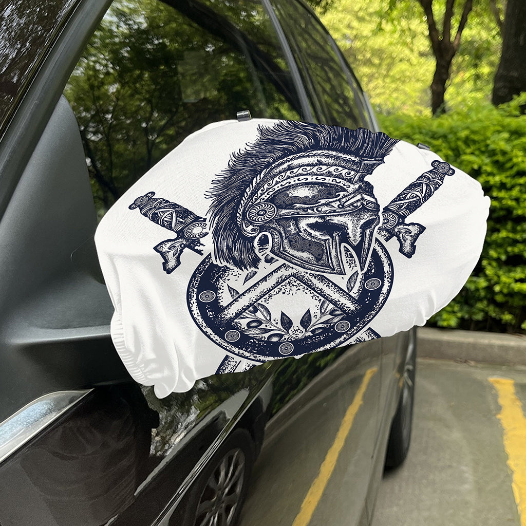 Ancient Spartan Print Car Side Mirror Covers