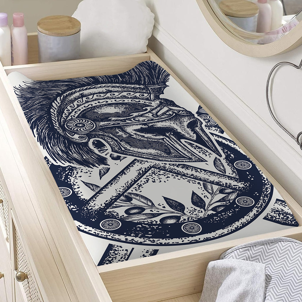 Ancient Spartan Print Changing Pad Cover