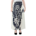 Ancient Spartan Print Chiffon Maxi Skirt