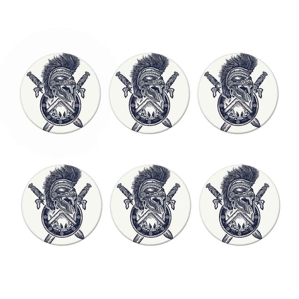 Ancient Spartan Print Coaster Set