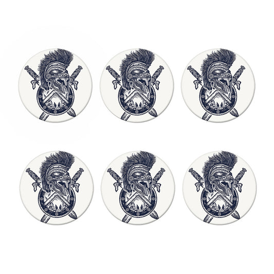 Ancient Spartan Print Coaster Set