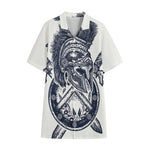 Ancient Spartan Print Cotton Hawaiian Shirt