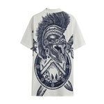 Ancient Spartan Print Cotton Hawaiian Shirt