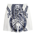 Ancient Spartan Print Cotton Shorts