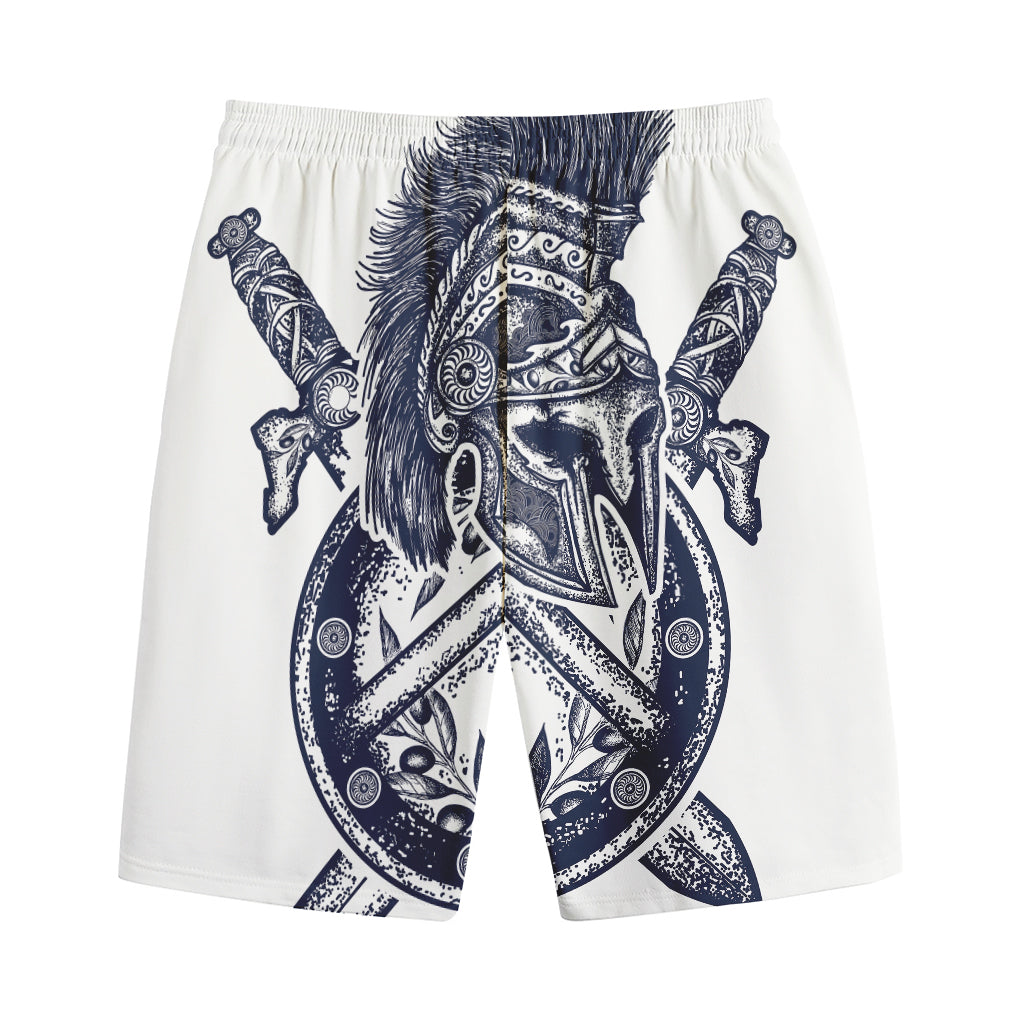 Ancient Spartan Print Cotton Shorts