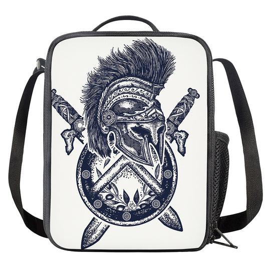 Ancient Spartan Print Crossbody Lunch Bag