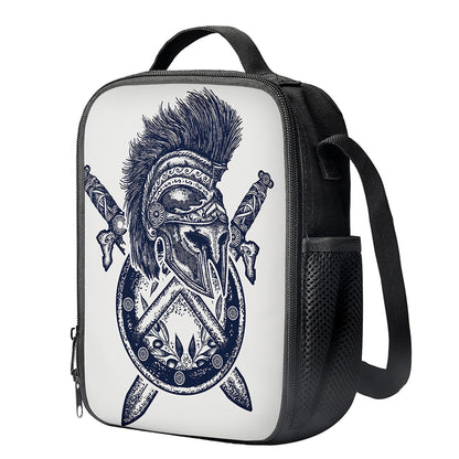 Ancient Spartan Print Crossbody Lunch Bag