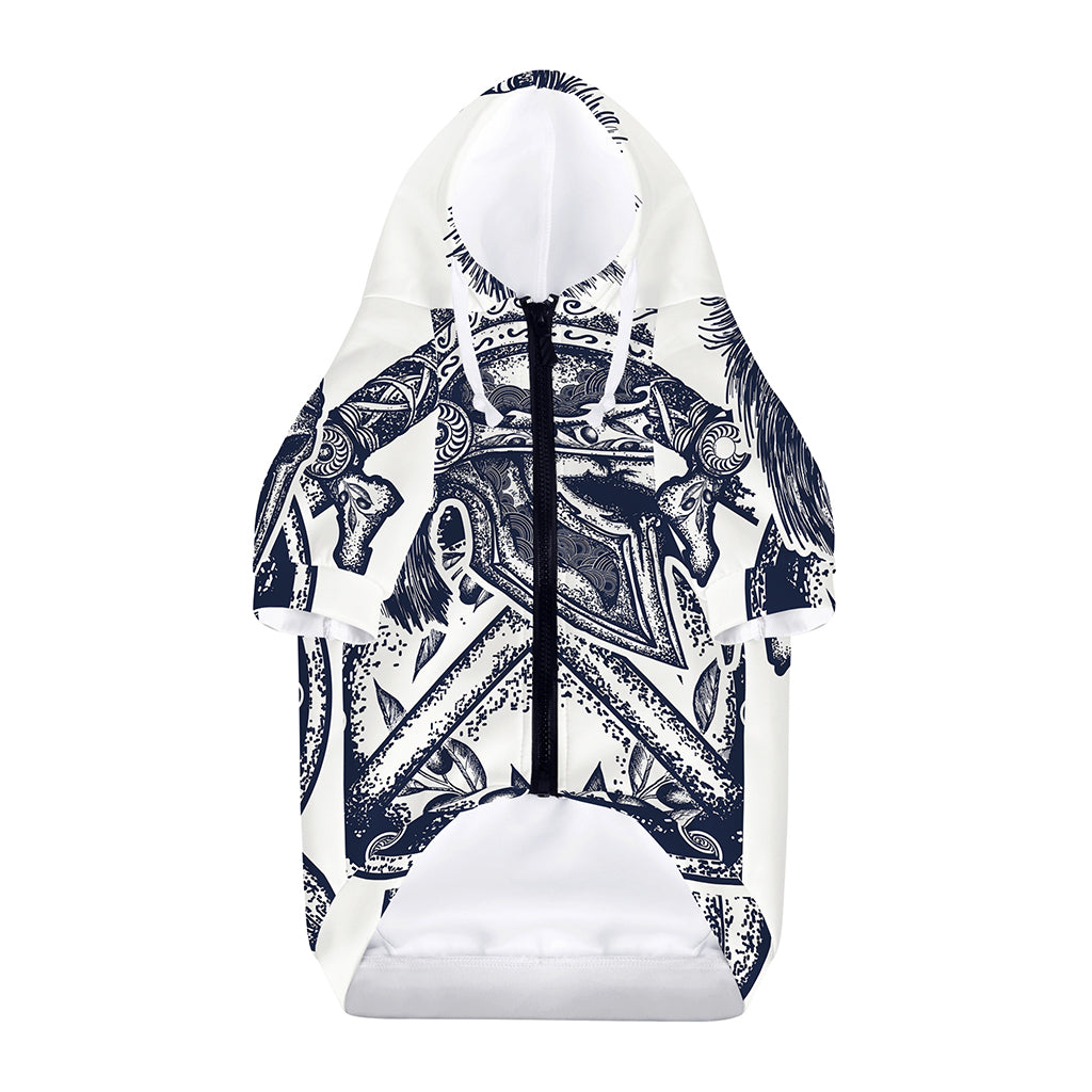Ancient Spartan Print Dog Zip Up Hoodie
