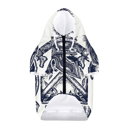 Ancient Spartan Print Dog Zip Up Hoodie