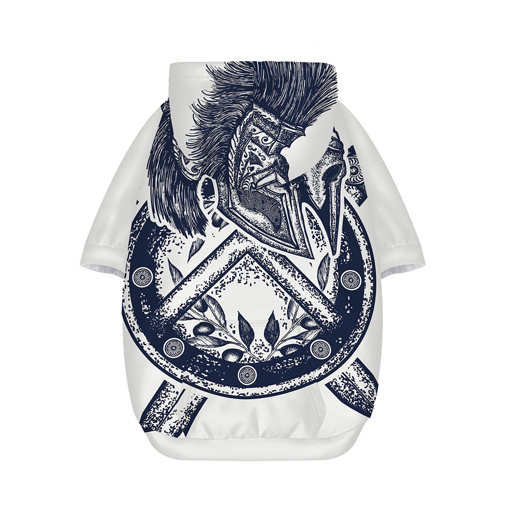 Ancient Spartan Print Dog Zip Up Hoodie