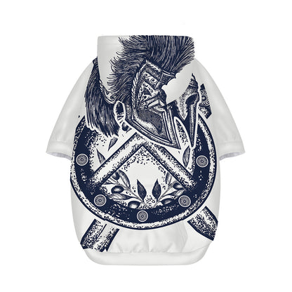 Ancient Spartan Print Dog Zip Up Hoodie
