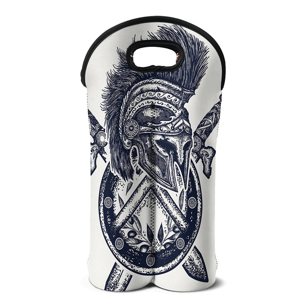 Ancient Spartan Print Double Neoprene Wine Tote