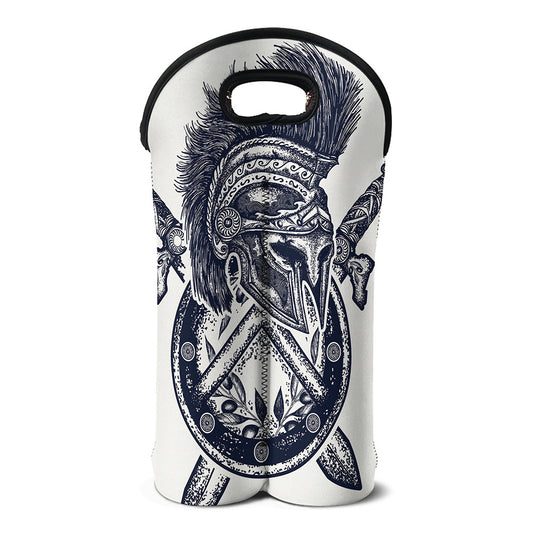 Ancient Spartan Print Double Neoprene Wine Tote