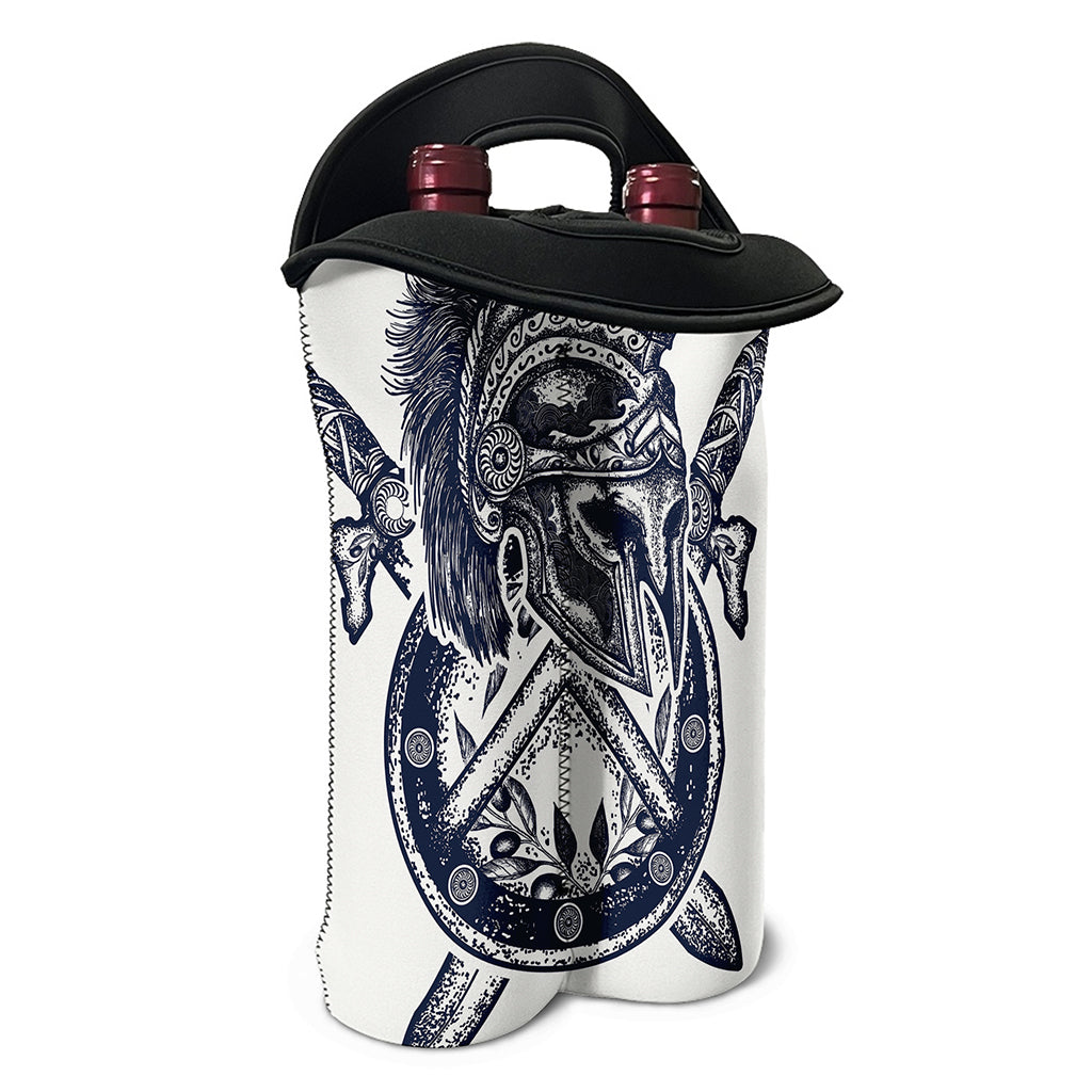 Ancient Spartan Print Double Neoprene Wine Tote