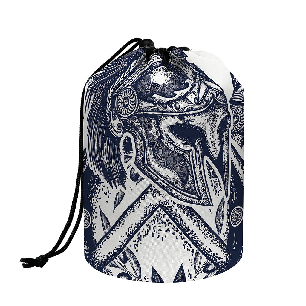 Ancient Spartan Print Drawstring Makeup Bag
