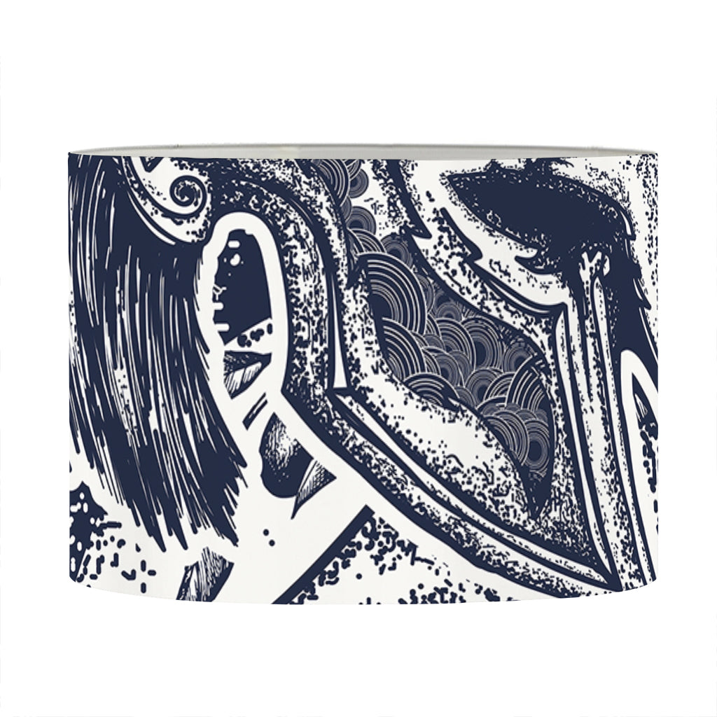 Ancient Spartan Print Drum Lamp Shade