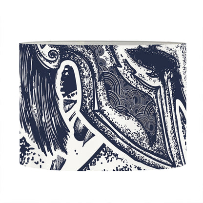 Ancient Spartan Print Drum Lamp Shade