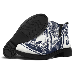 Ancient Spartan Print Flat Ankle Boots