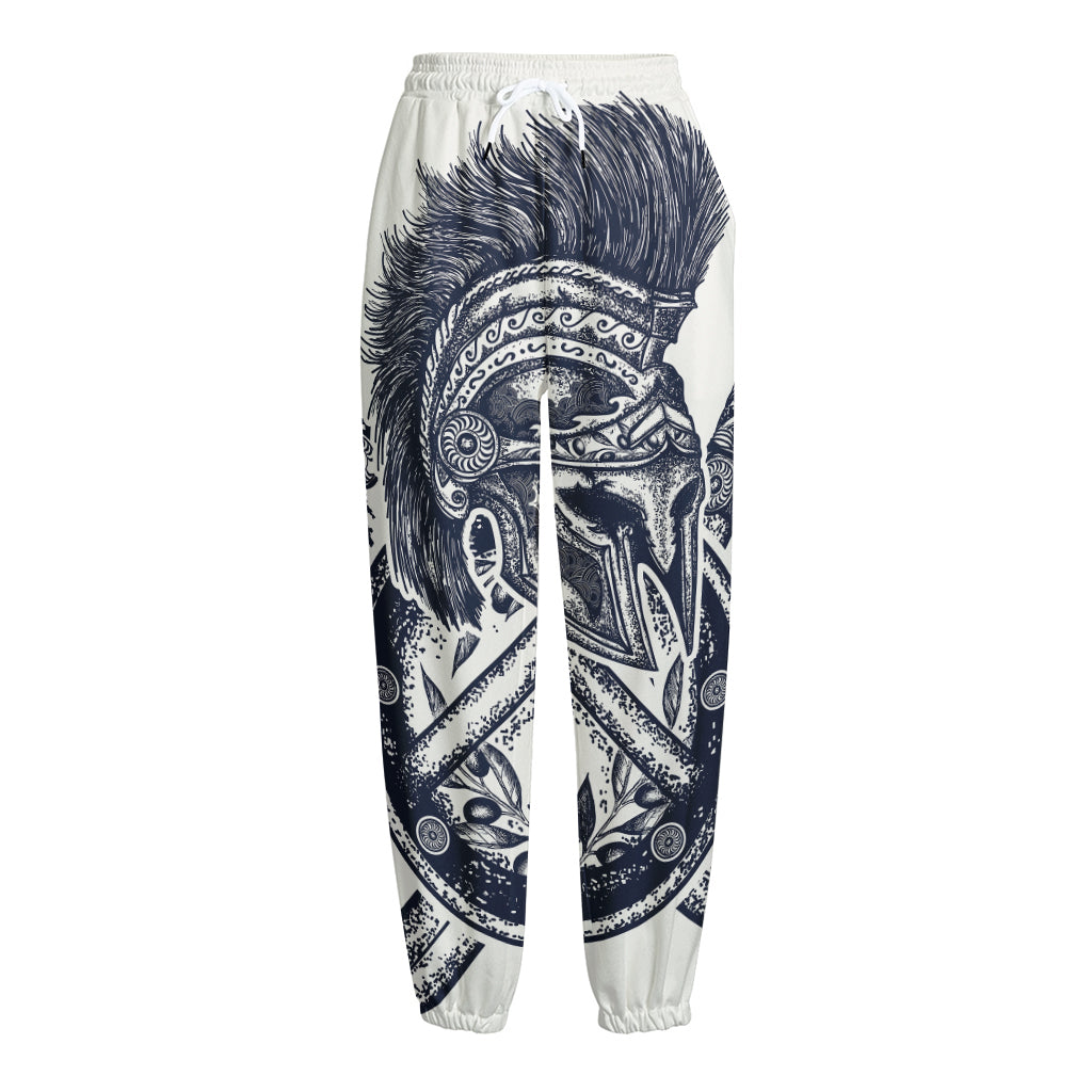 Ancient Spartan Print Fleece Lined Knit Pants