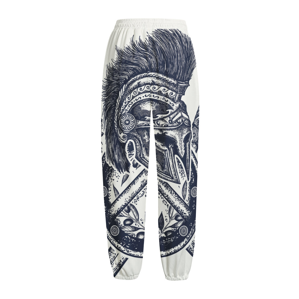 Ancient Spartan Print Fleece Lined Knit Pants