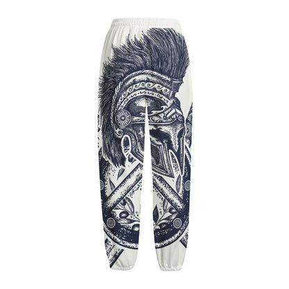 Ancient Spartan Print Fleece Lined Knit Pants
