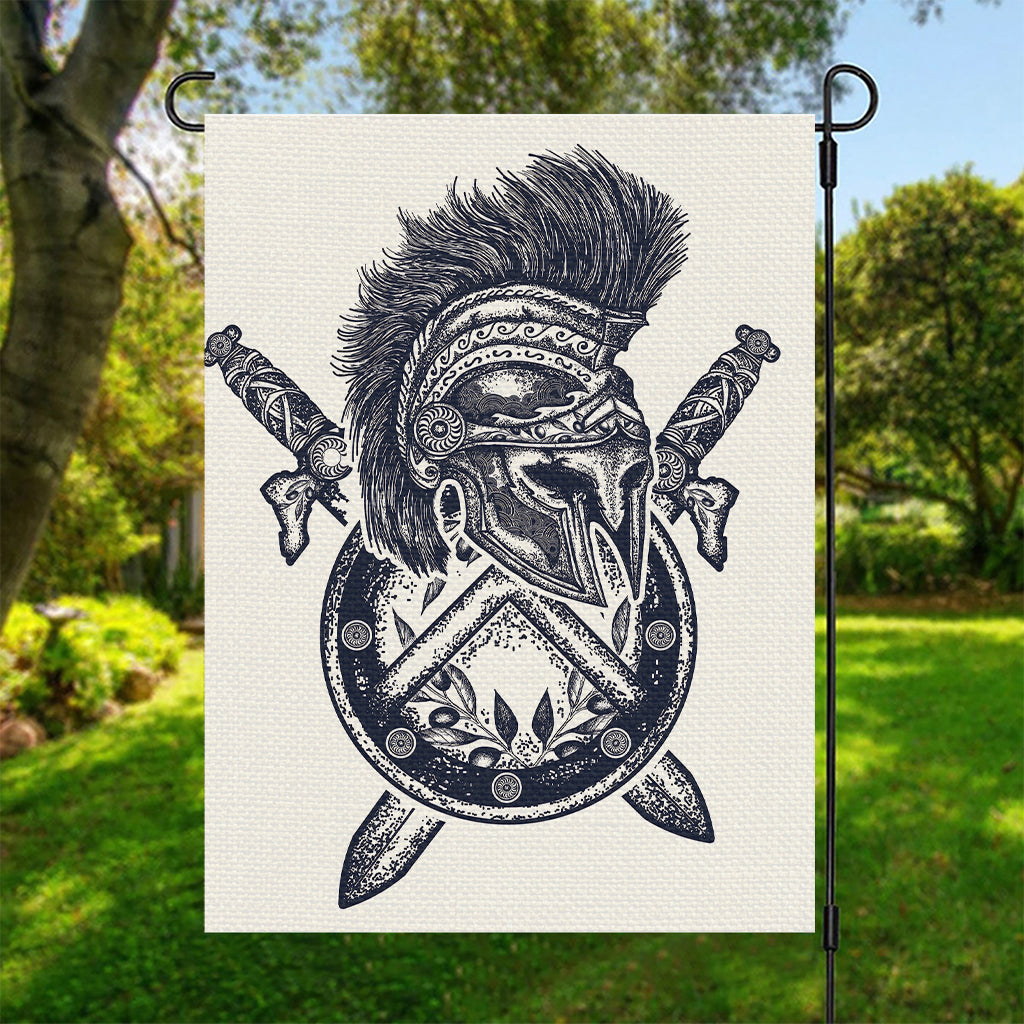 Ancient Spartan Print Garden Flag