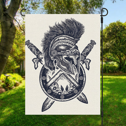 Ancient Spartan Print Garden Flag