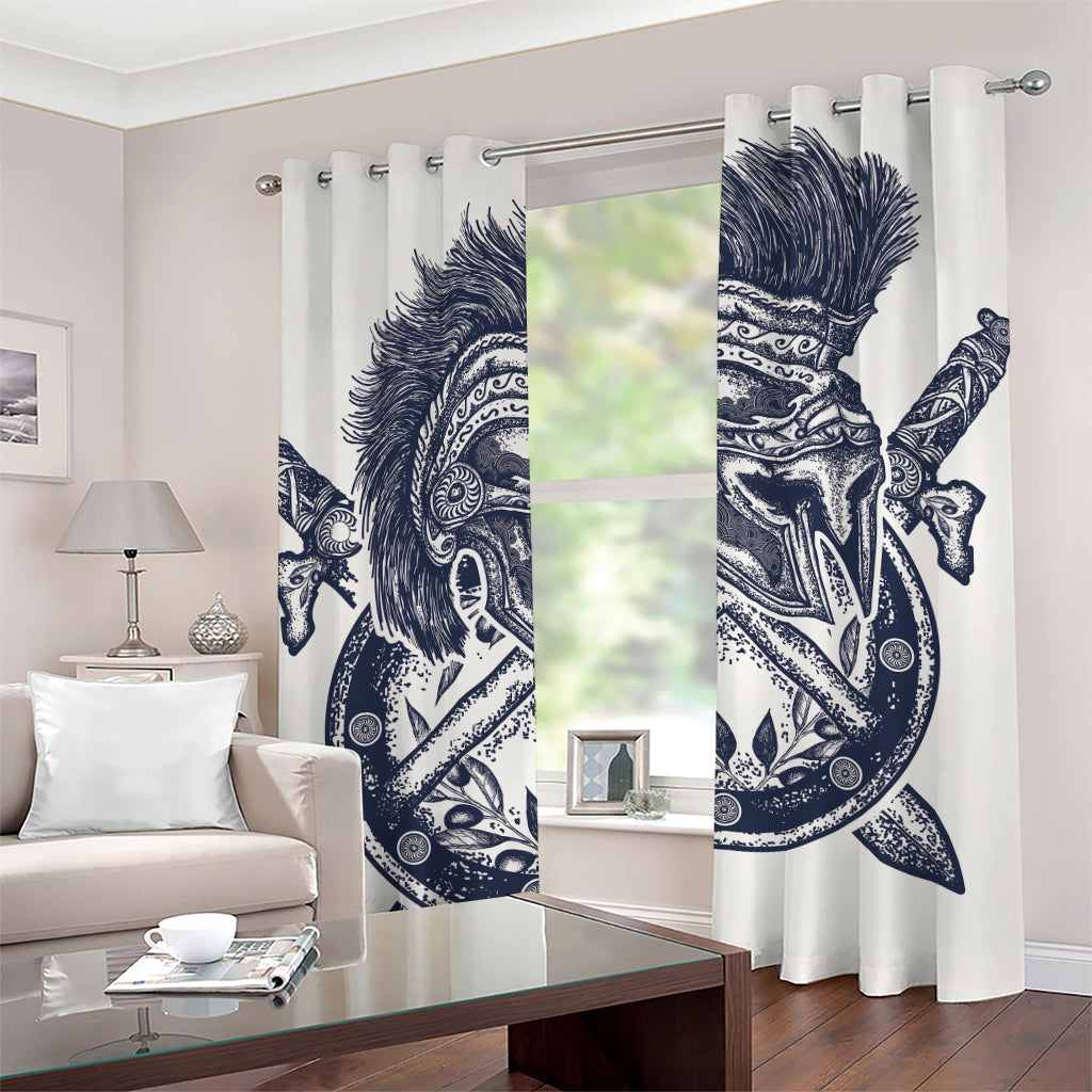 Ancient Spartan Print Grommet Curtains