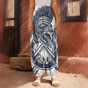 Ancient Spartan Print Harem Pants