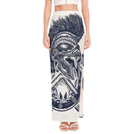 Ancient Spartan Print High Slit Maxi Skirt