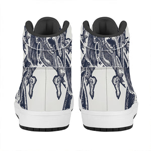 Ancient Spartan Print High Top Leather Sneakers