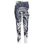 Ancient Spartan Print High-Waisted Pocket Leggings