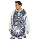Ancient Spartan Print Hoodie Blanket