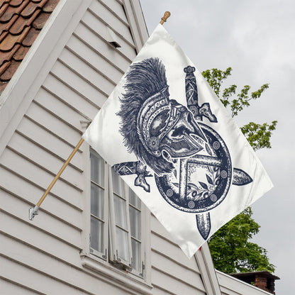 Ancient Spartan Print House Flag