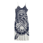 Ancient Spartan Print Jersey Midi Cami Dress
