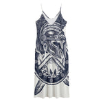 Ancient Spartan Print Jersey Midi Cami Dress