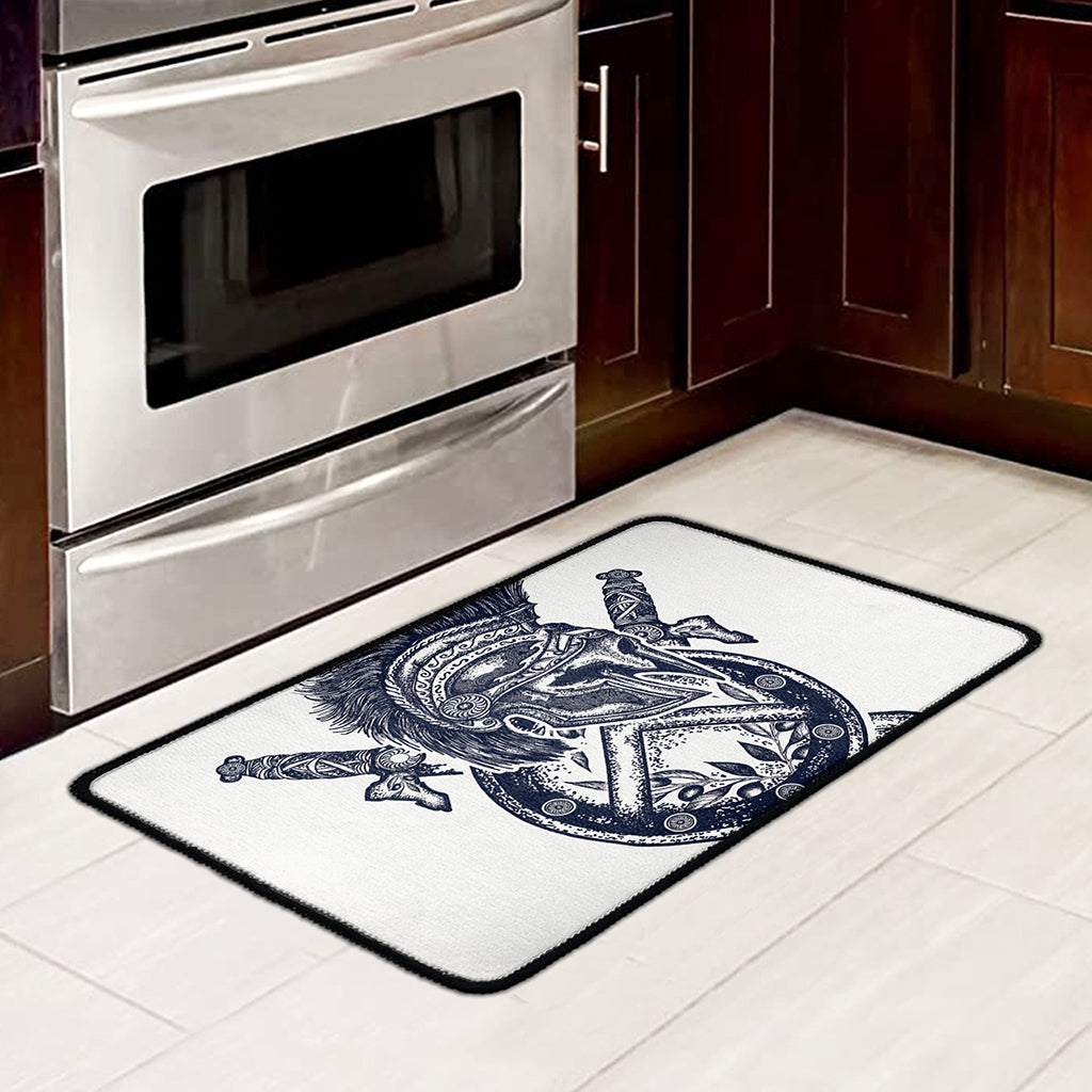 Ancient Spartan Print Kitchen Mat