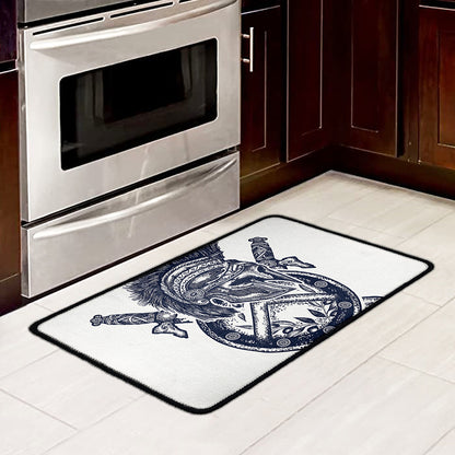 Ancient Spartan Print Kitchen Mat